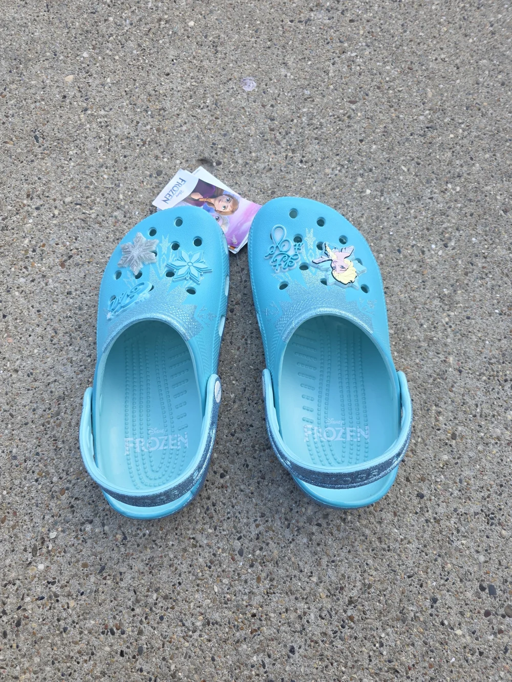 Croc X Disney Frozen Turquoise Kids Clog with Elsa Charms Youth 4y